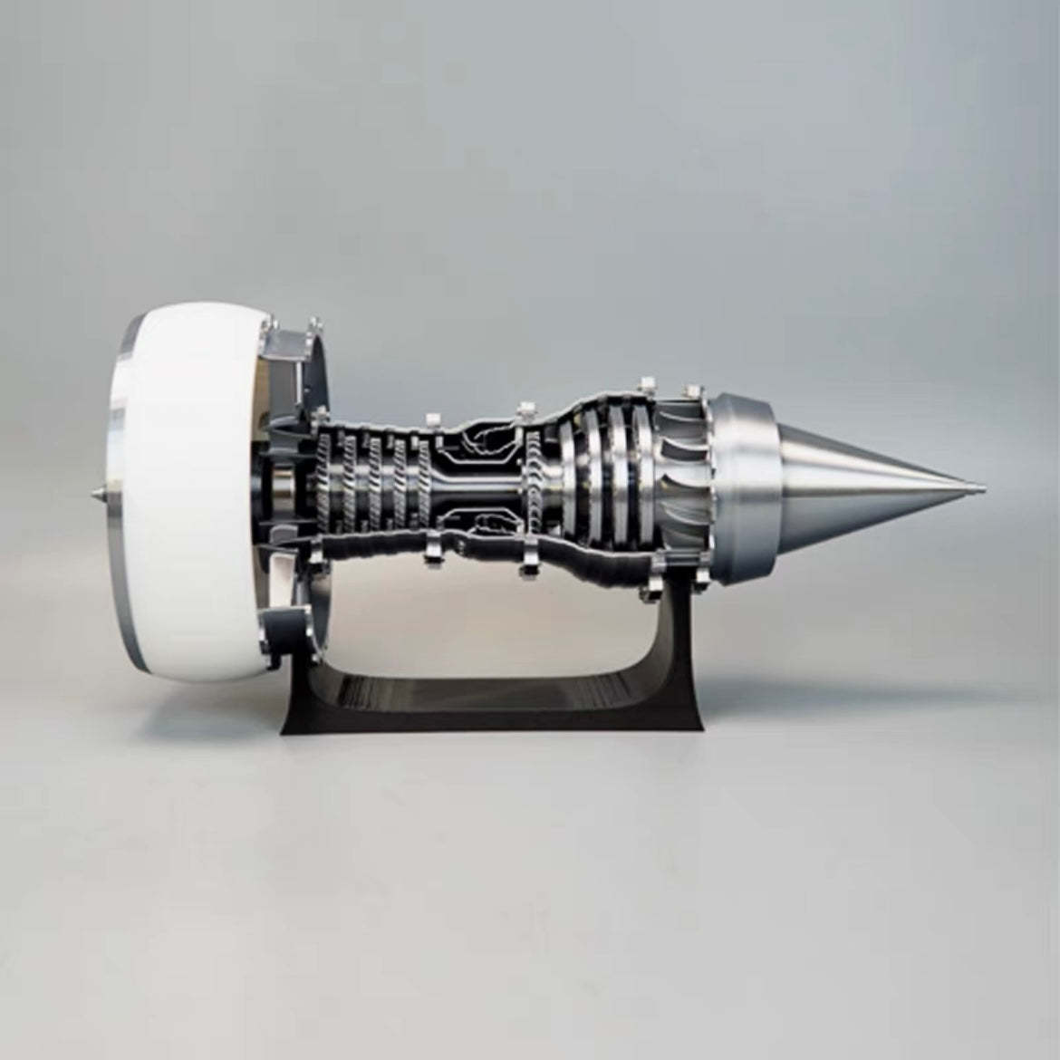 TR900 Large White-Cased Turbofan Engine Model Kit with Adjustable Speed and Lighting Turbofan Engine Model (47 cm/18.5 inch)