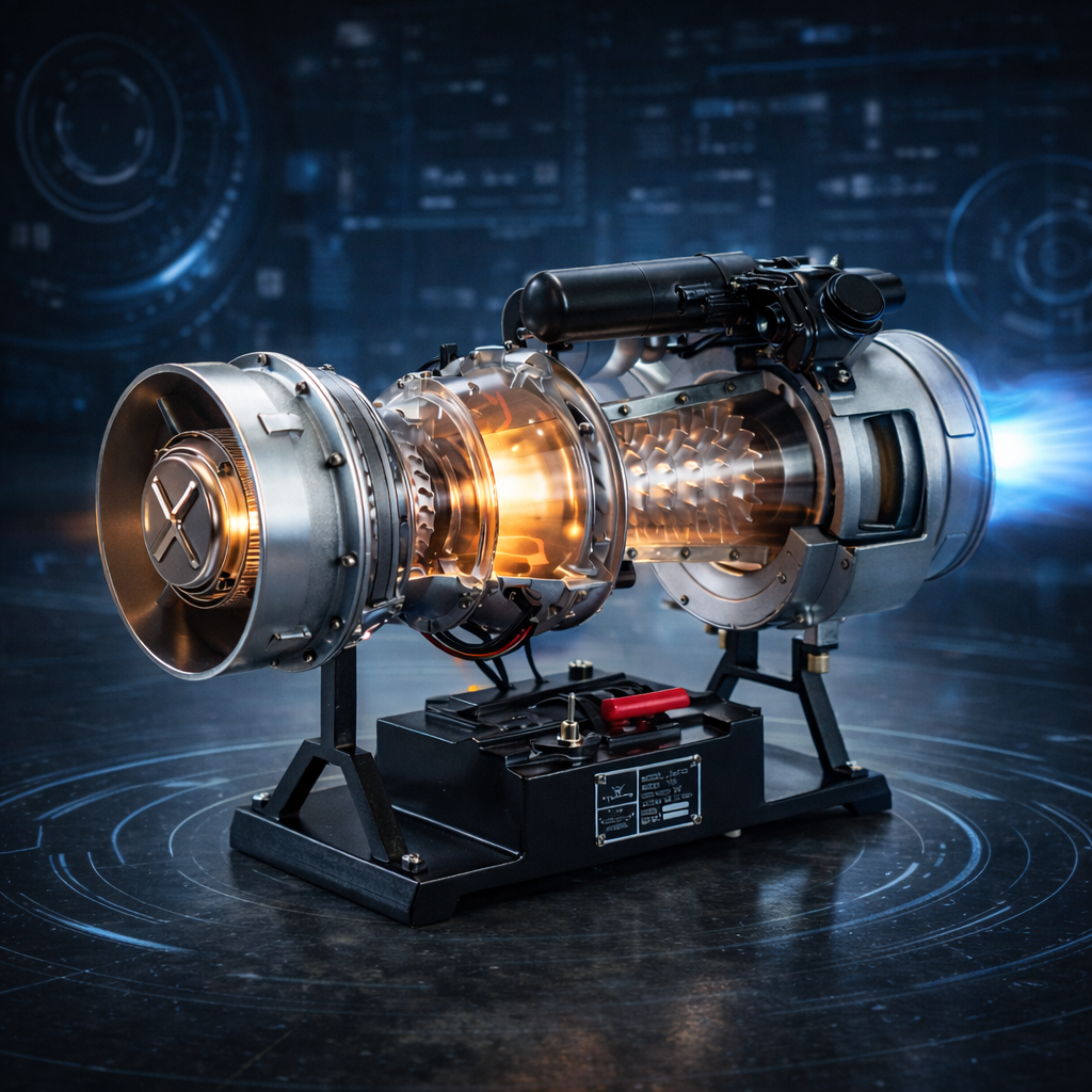 DM136 1/4 Scale Metal Turboshaft Engine Model Kit – Working Helicopter T700 Engine Replica | Full-Metal Build, Electric-Driven Simulation