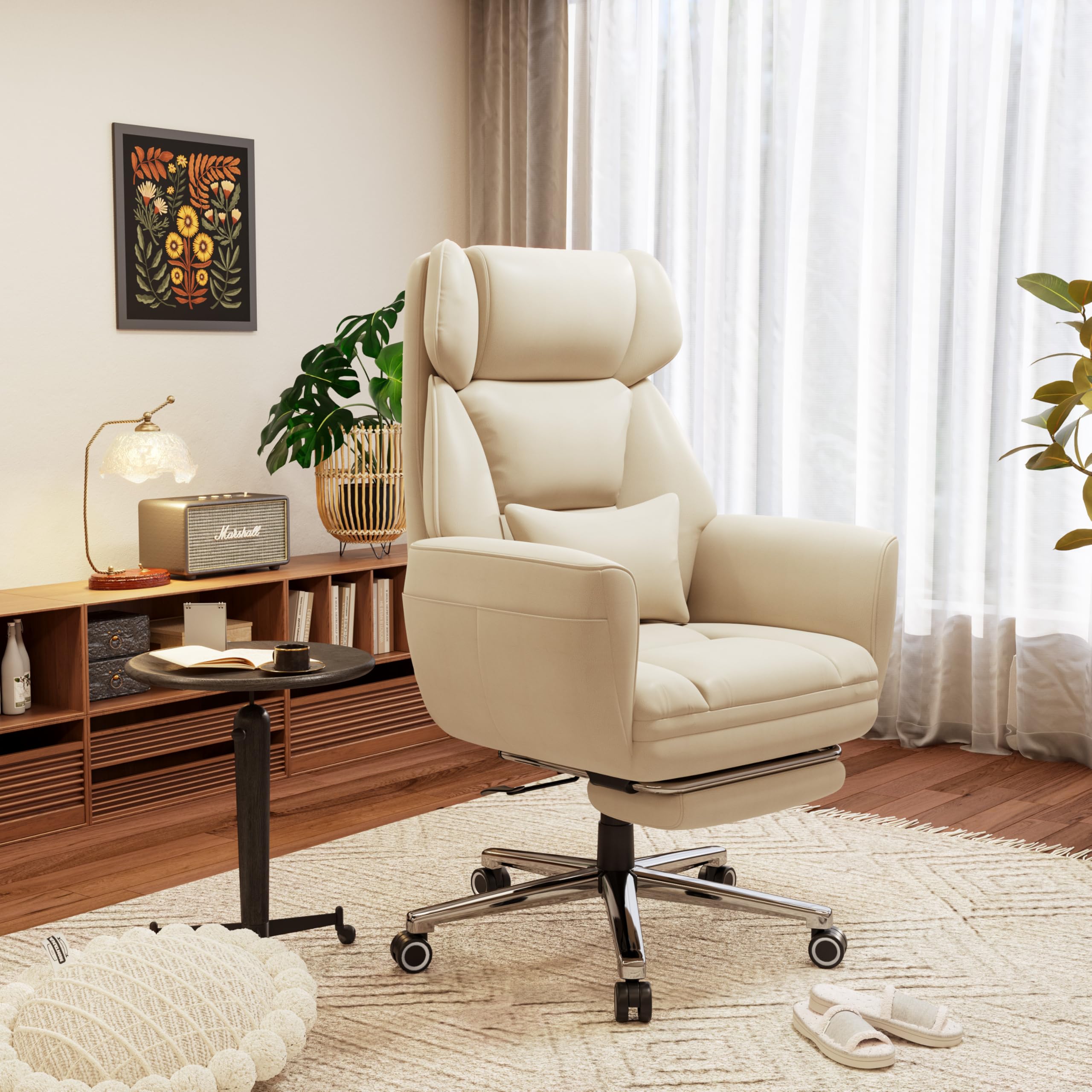 CROSS-LEGGED LEATHER CHAIR FOR HOME & OFFICE