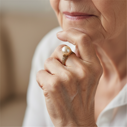 Vintage gyöngy arany gyűrű