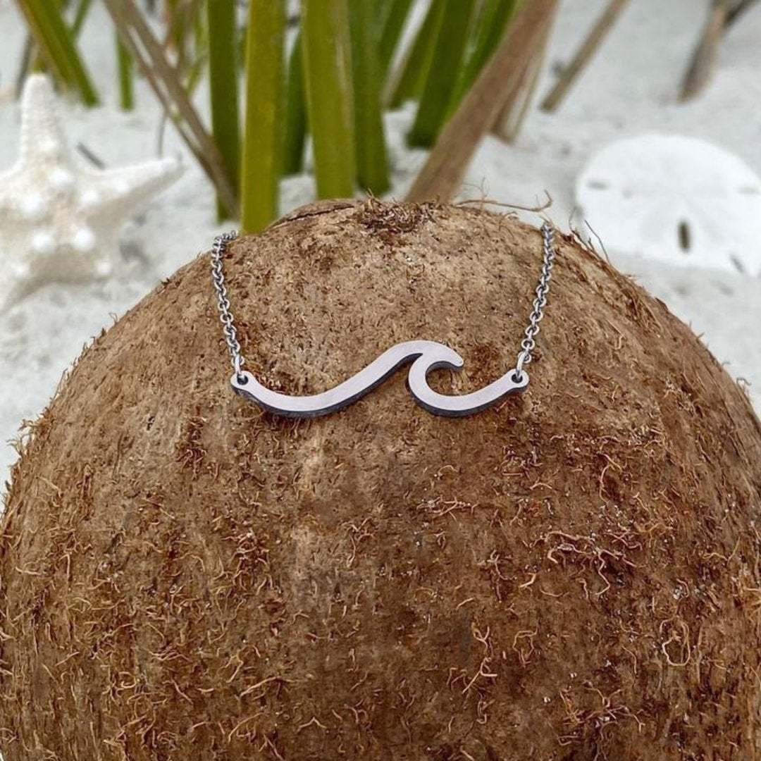 Ezüst tenger hullám nyaklánc | Fenntartható, óceán ihlette ékszerek