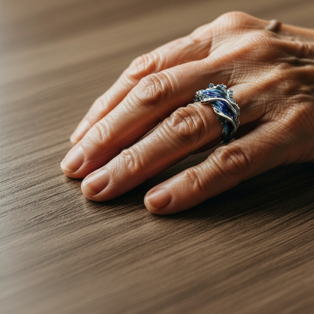 Vintage arany óceán hullámos gyűrű