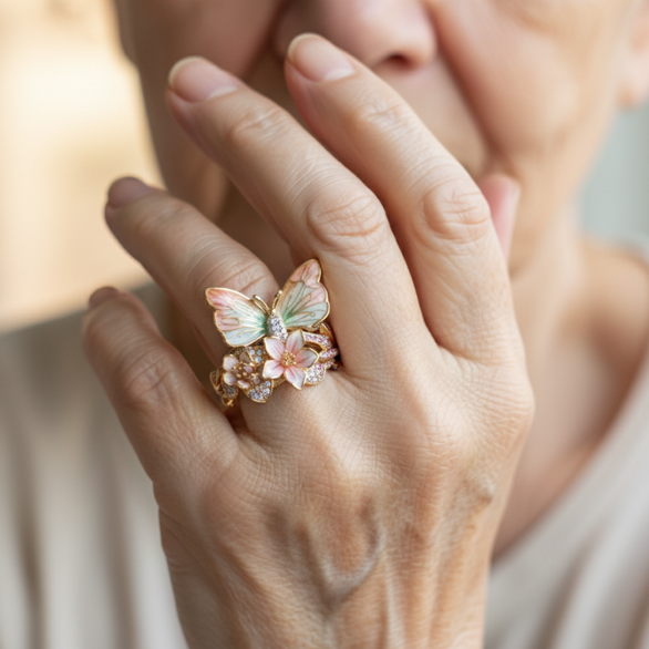 Vintage Golden Brimhaven Floral Ring