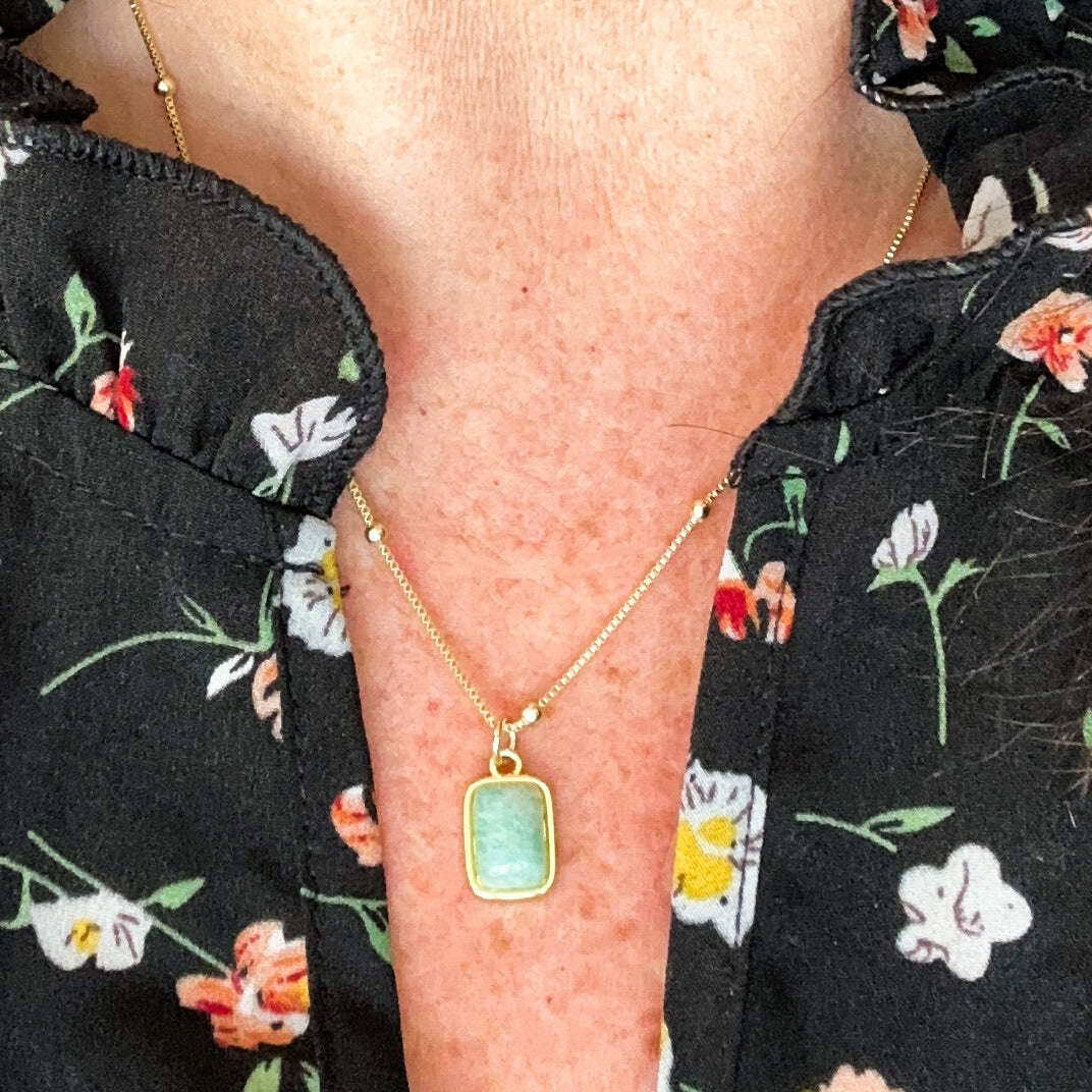 Briella amazonit drágakő nyaklánc