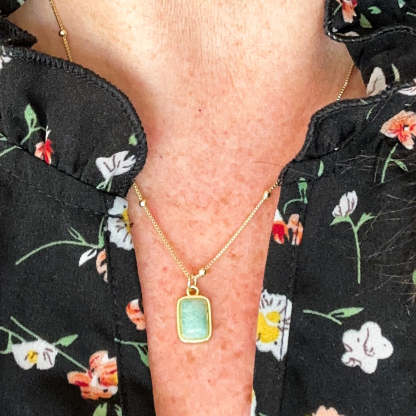 Briella amazonit drágakő nyaklánc