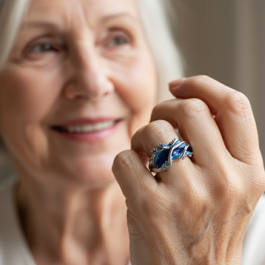 Vintage arany óceán hullámos gyűrű