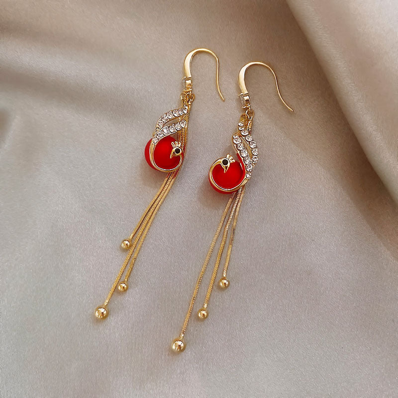 Ünnepi fülbevalók kék gyöngyökkel