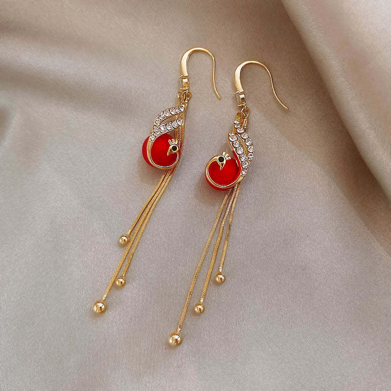 Ünnepi fülbevalók kék gyöngyökkel