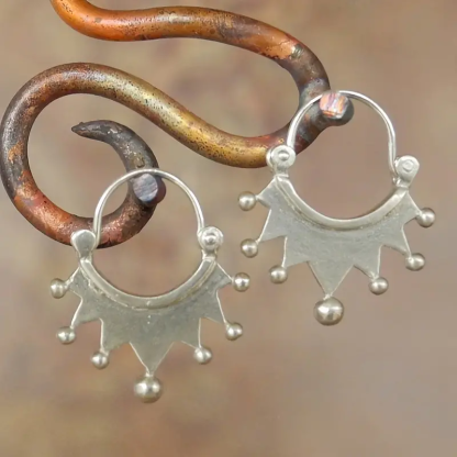 Vintage ezüst tiara fülbevalók