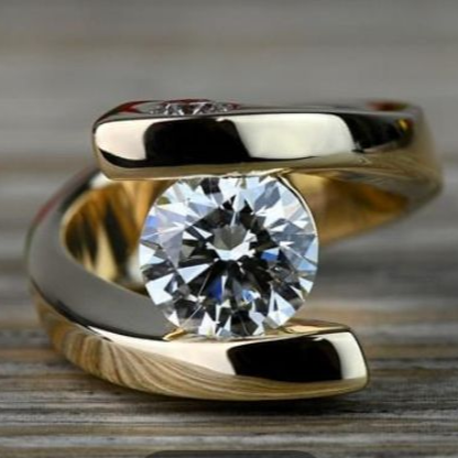 Vintage spirál és cirkónia gyűrű