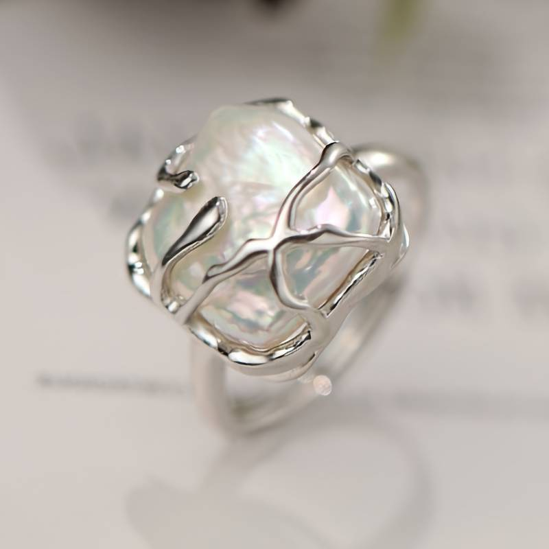 Vintage gyöngy ezüst gyűrű