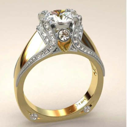 Vintage élénk arany gyűrű