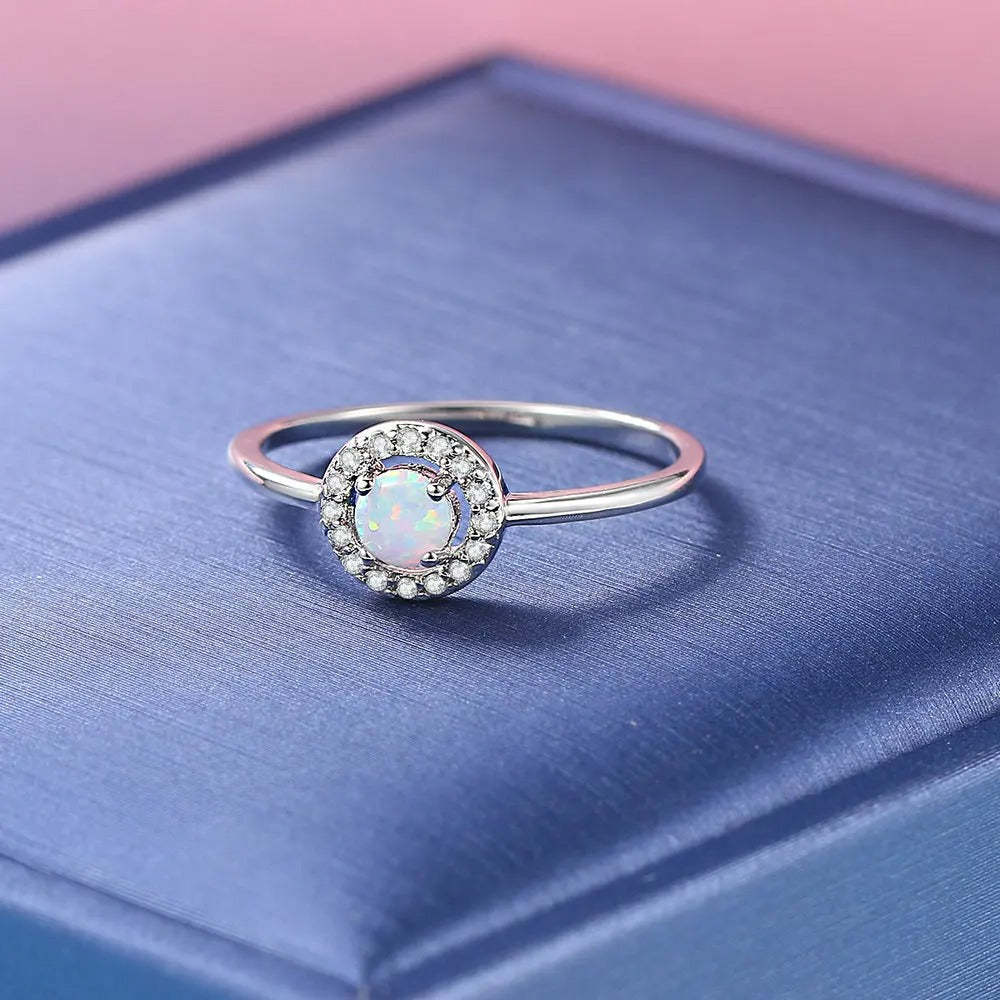 Vintage ezüst glória opál gyűrű