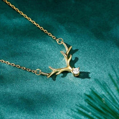 Vintage Arany Agancsos És Kristályos Nyaklánc