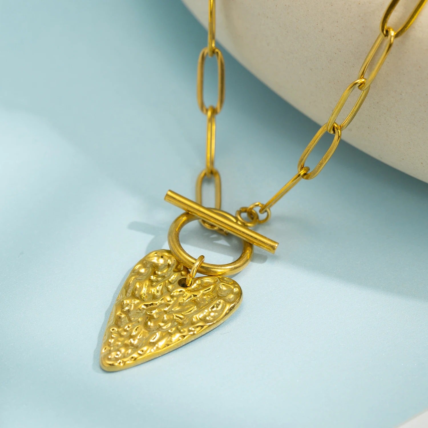 Vintage arany szív medál lánc nyaklánc