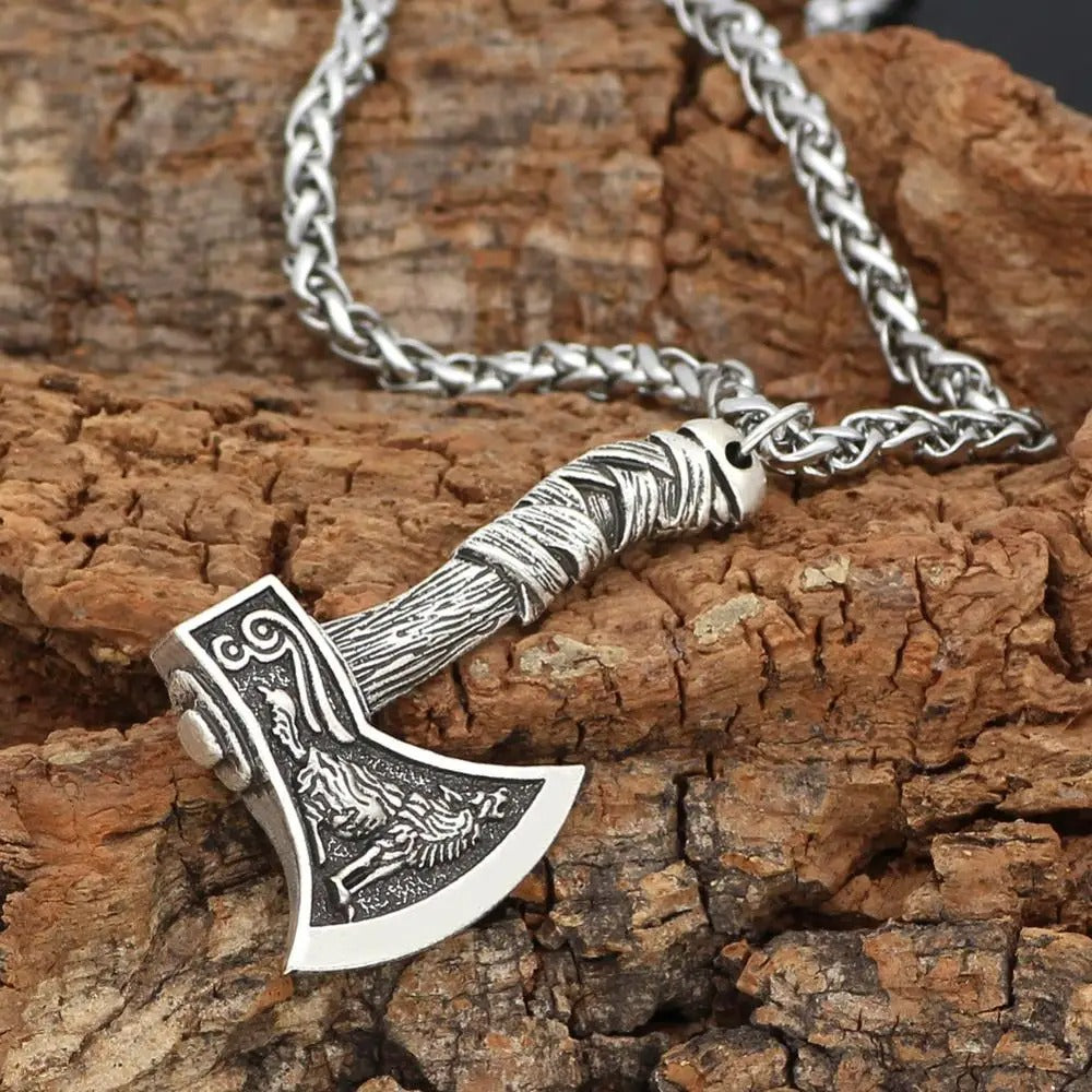 Vintage viking fejsze medál nyaklánc