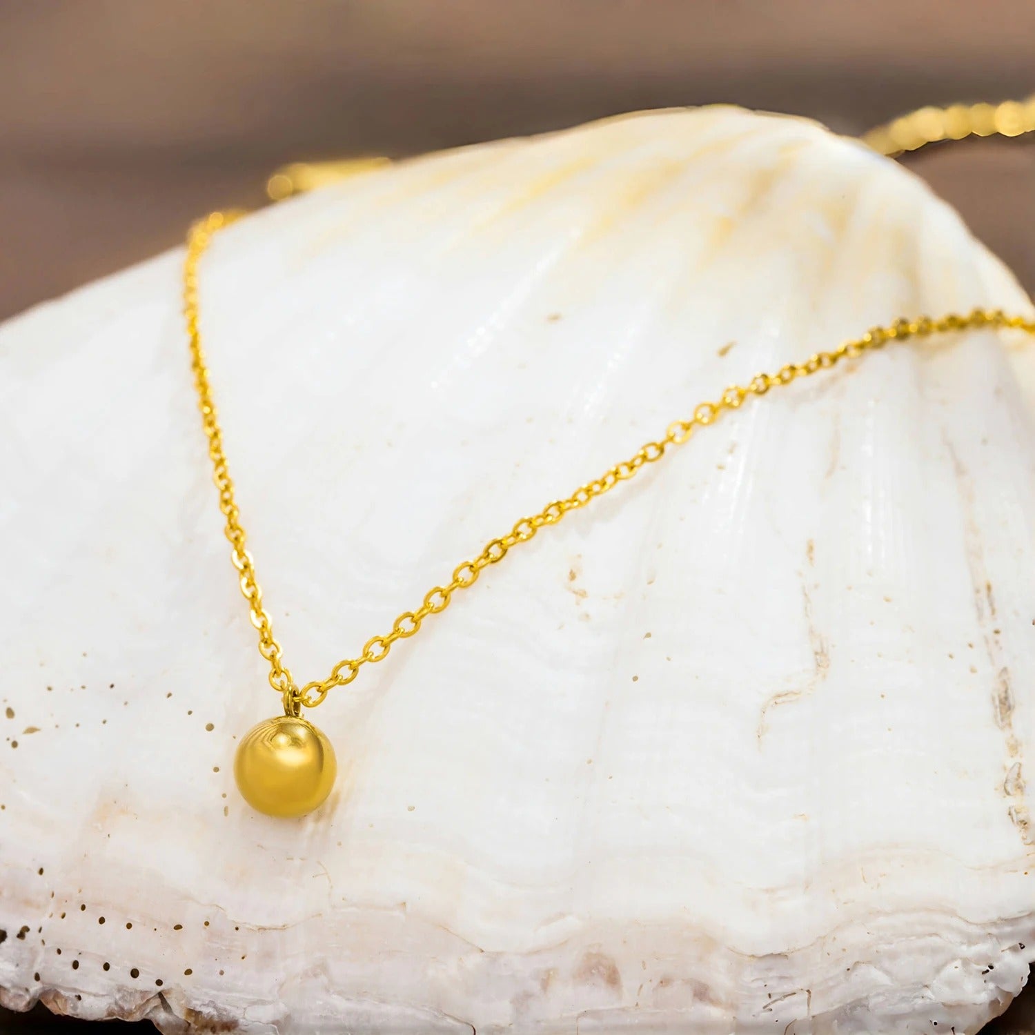 Vintage arany golyó medál nyaklánc