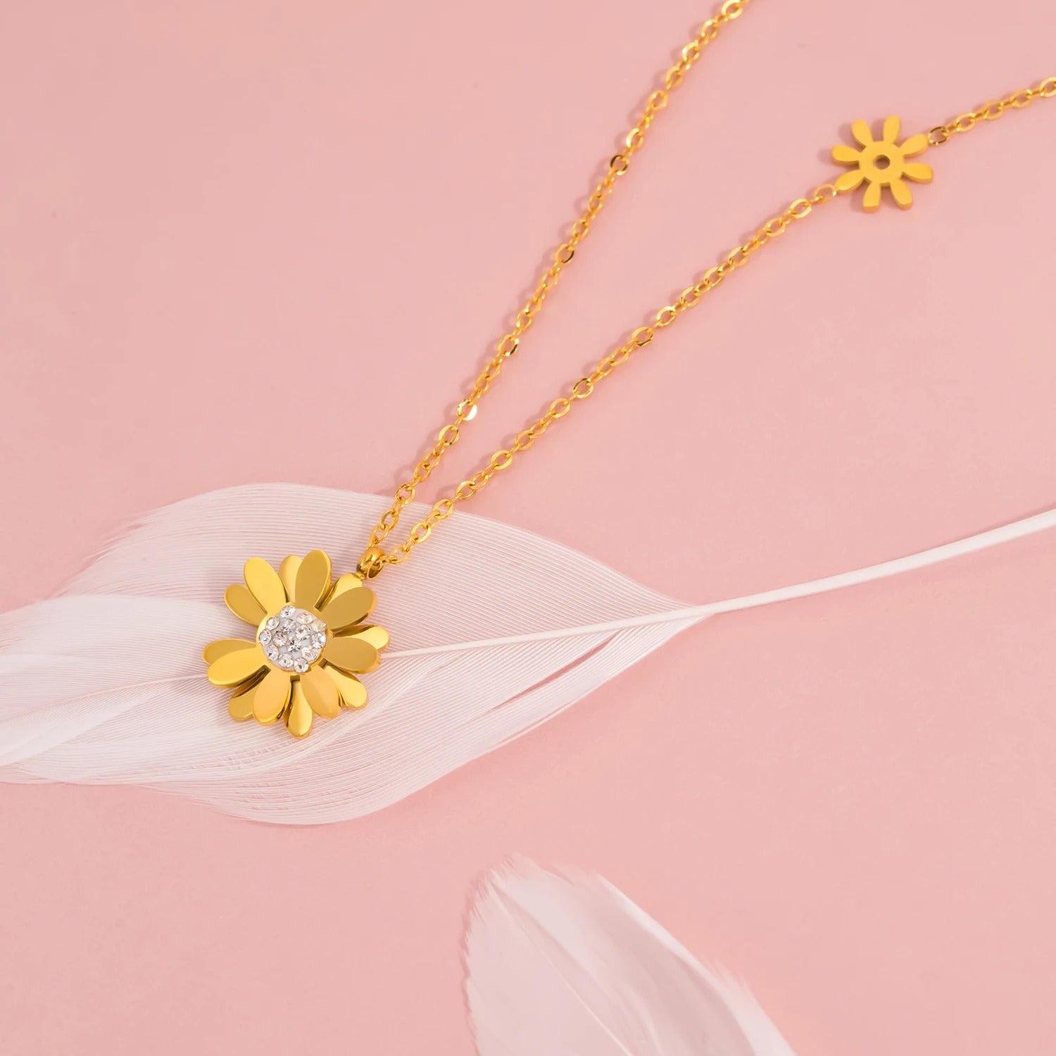 Vintage arany százszorszép medál nyaklánc