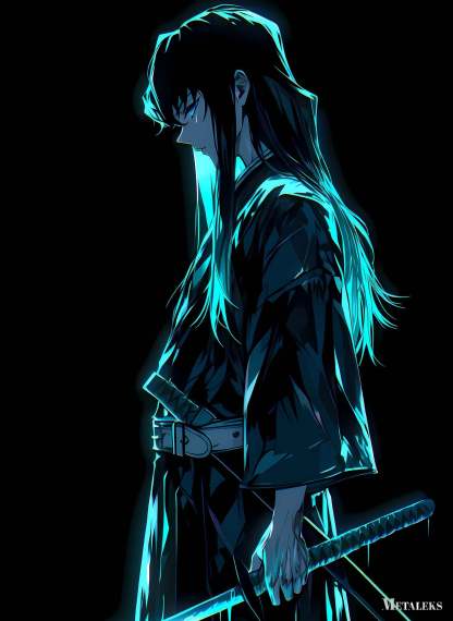 Muichiro Tokito neon art