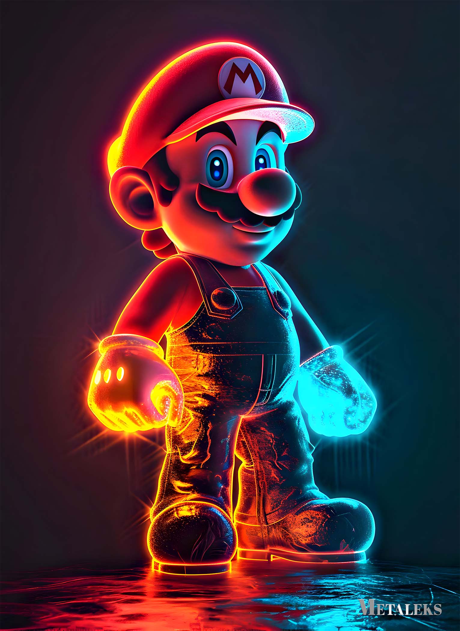 Neon Super mario