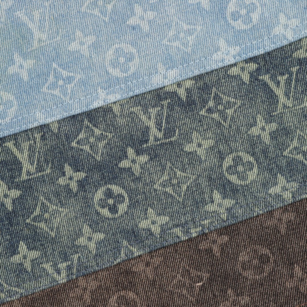Louis Vuitton full print spliced ​​denim shorts