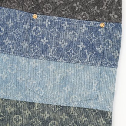 Louis Vuitton full print spliced ​​denim shorts