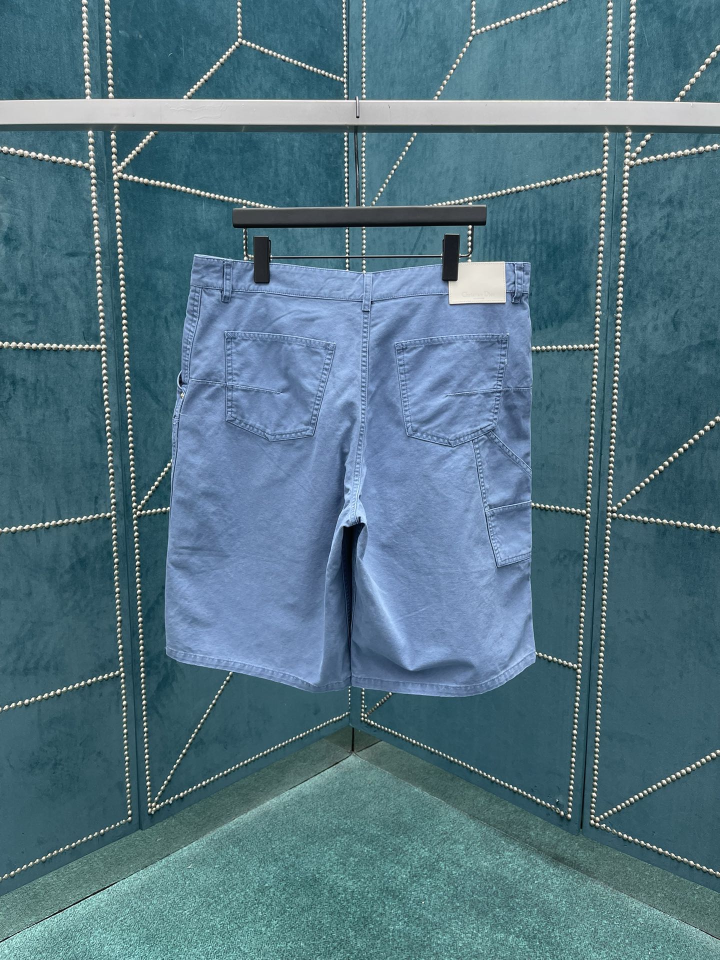 25ss new summer men's clothing series solid color letter embroidered pure cotton denim shorts men's style