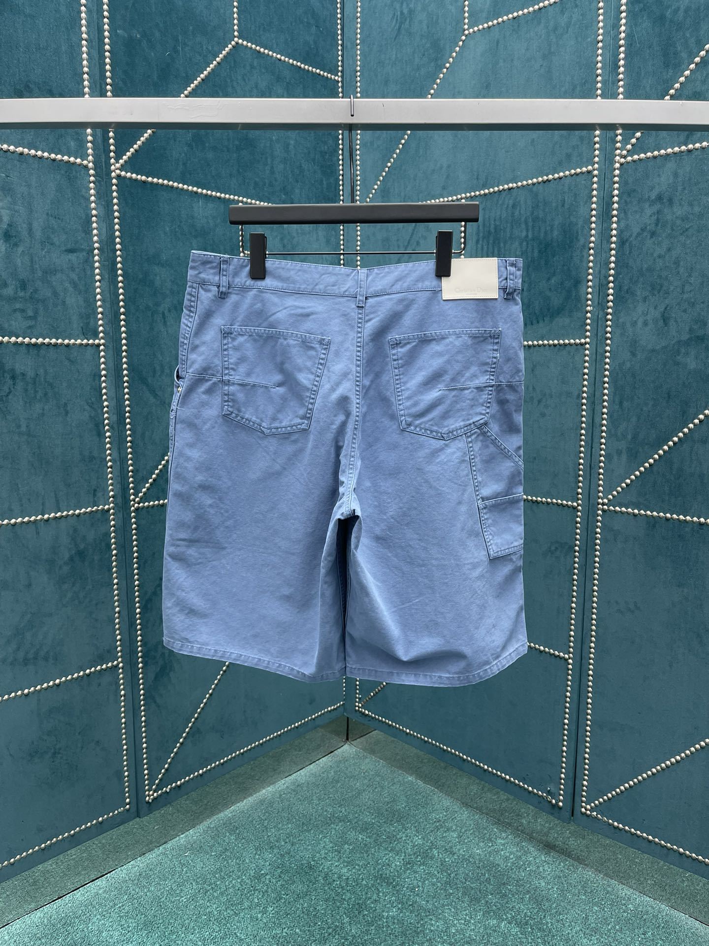 25ss new summer men's clothing series solid color letter embroidered pure cotton denim shorts men's style