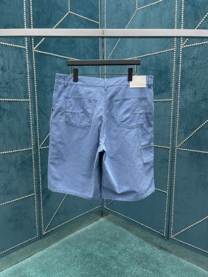 25ss new summer men's clothing series solid color letter embroidered pure cotton denim shorts men's style