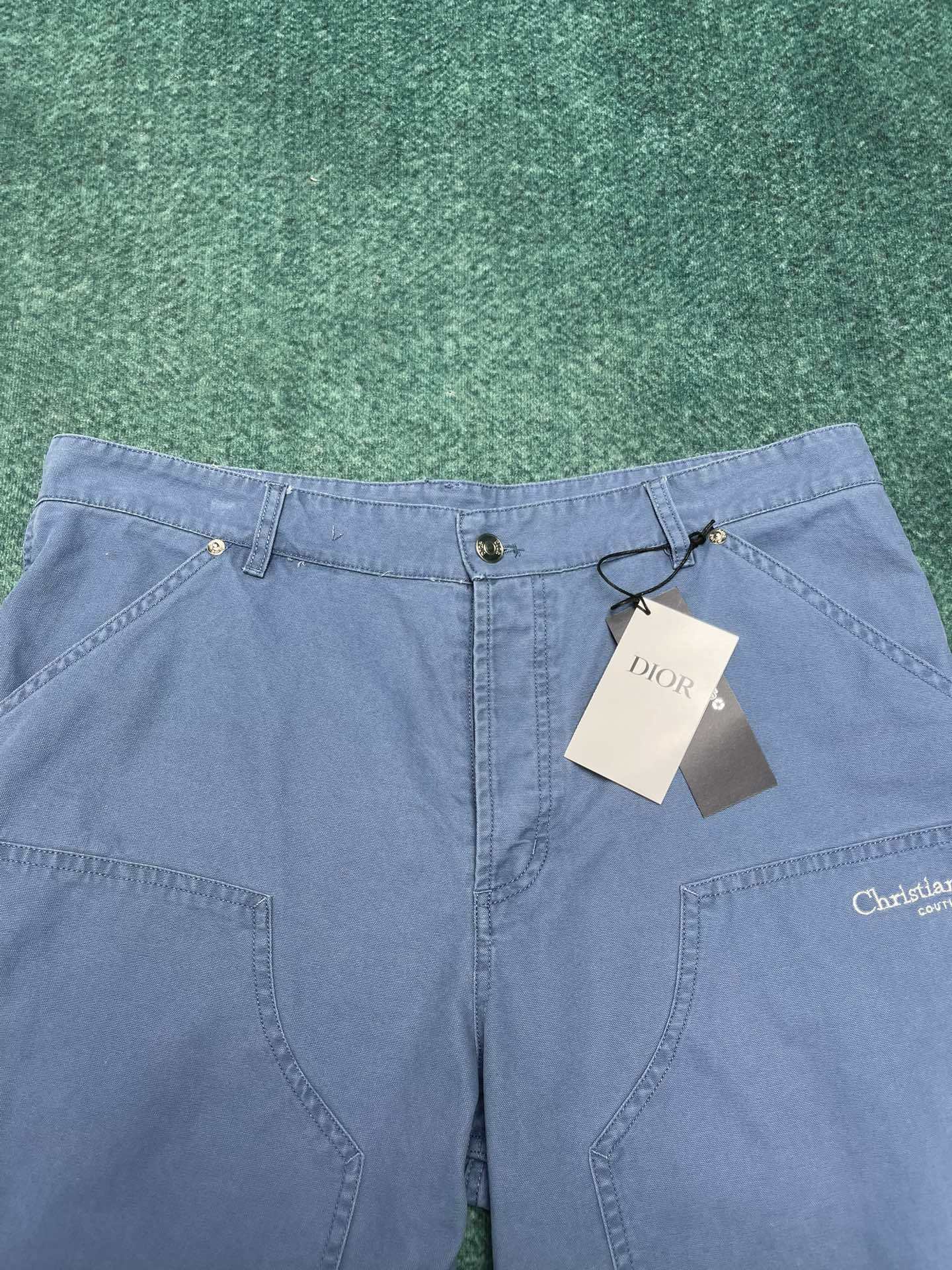 25ss new summer men's clothing series solid color letter embroidered pure cotton denim shorts men's style