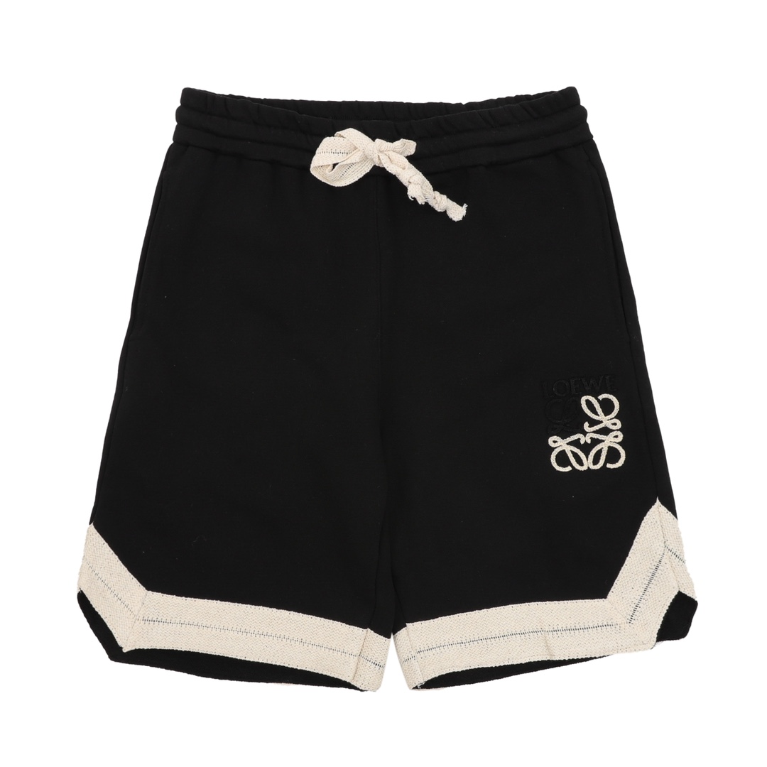 Luo Yiwei Color-blocked flower webbing embroidered shorts