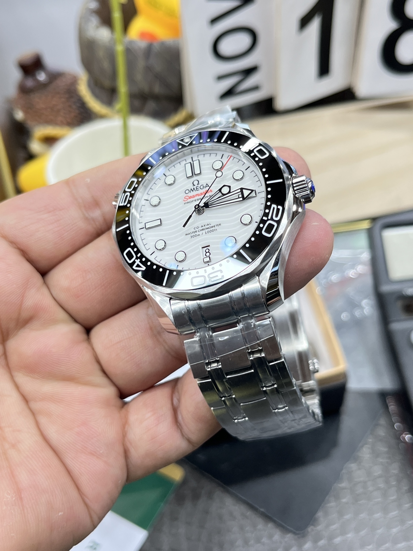 VS Omega fifth-generation constellation tape model/41mm/blue-faced ceramic ring/8900 coaxial integrated movement