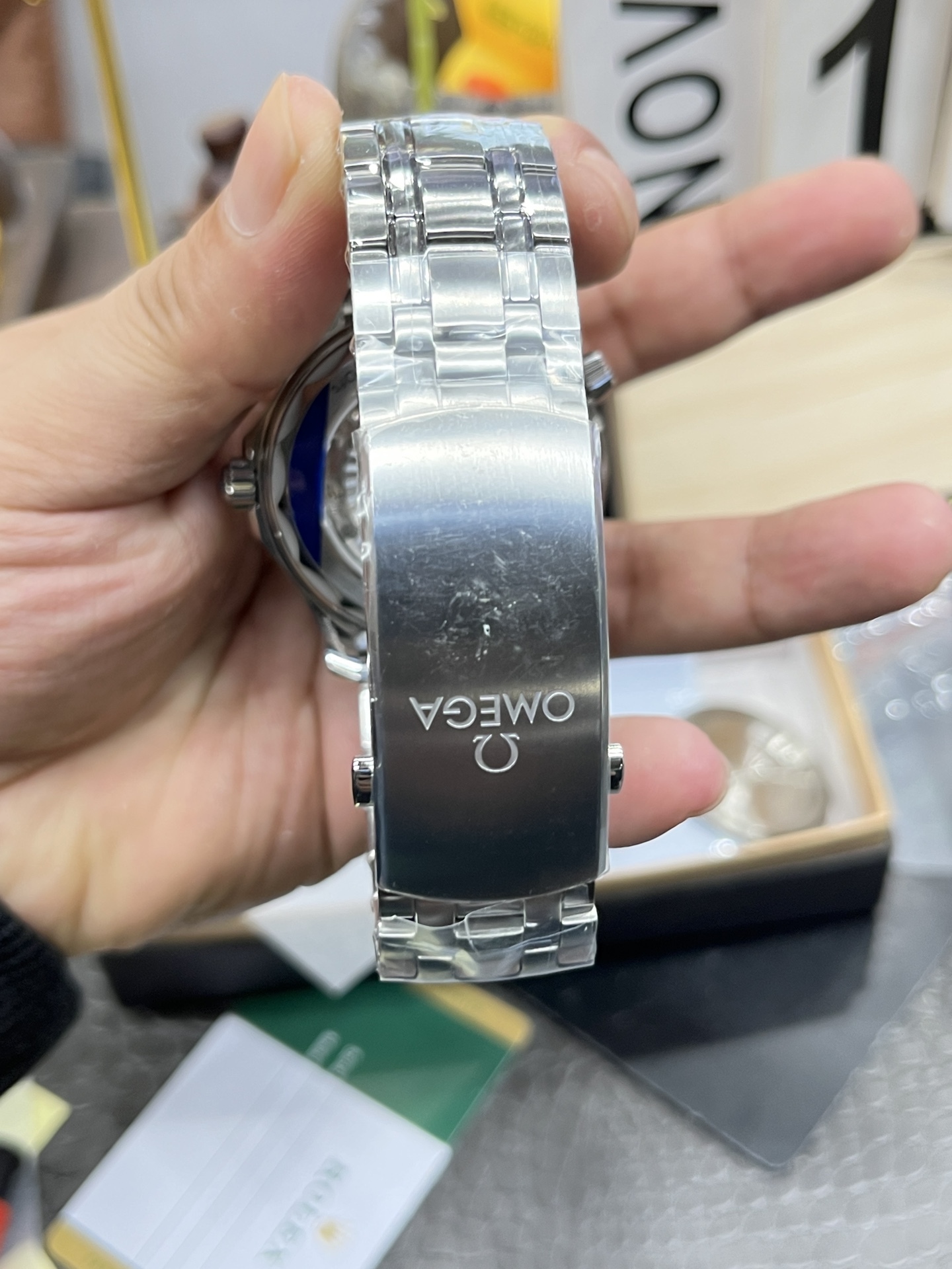 VS Omega fifth-generation constellation tape model/41mm/blue-faced ceramic ring/8900 coaxial integrated movement