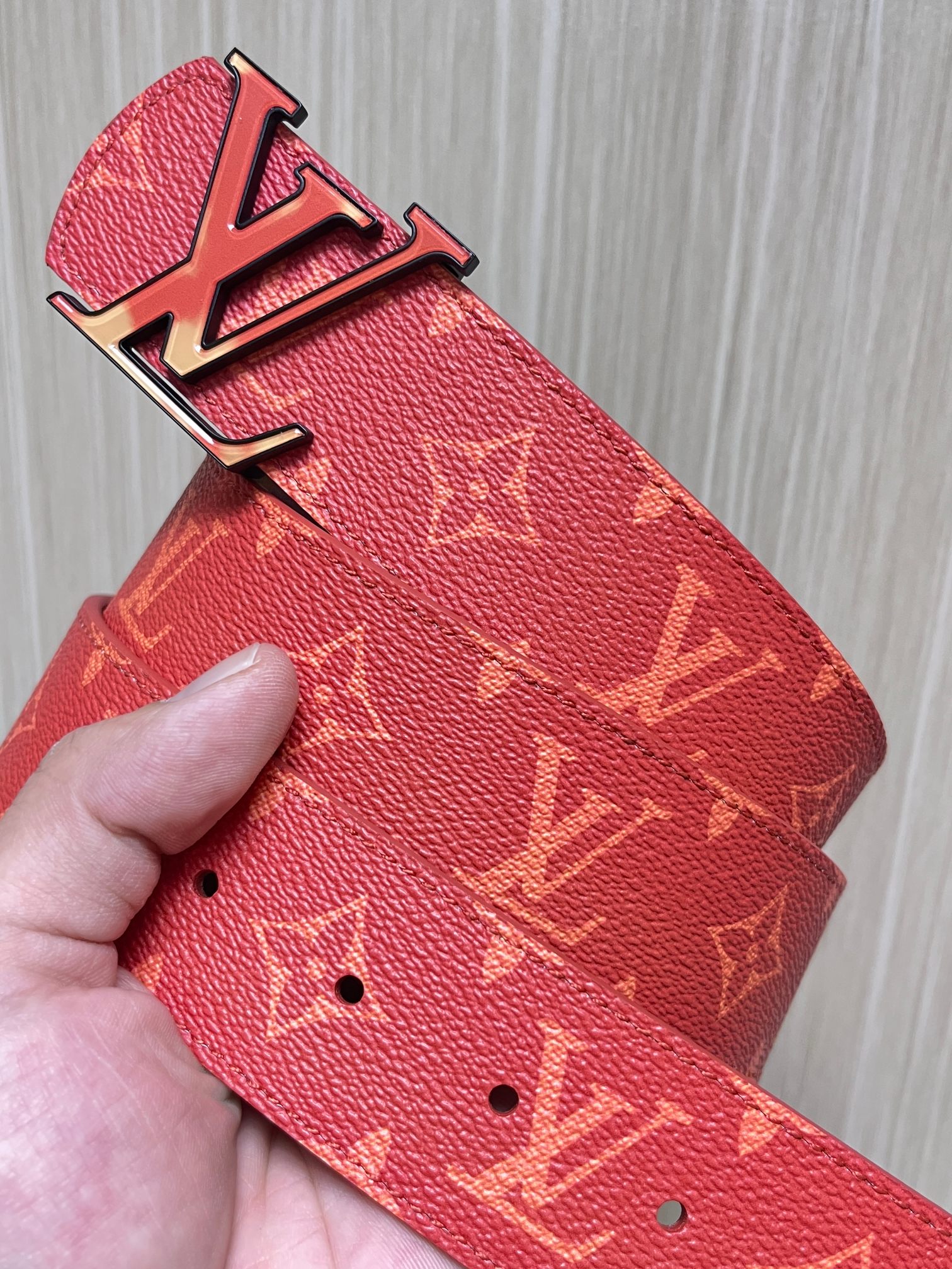 40mm double-sided double-sided belt made of Monogram coated canvas