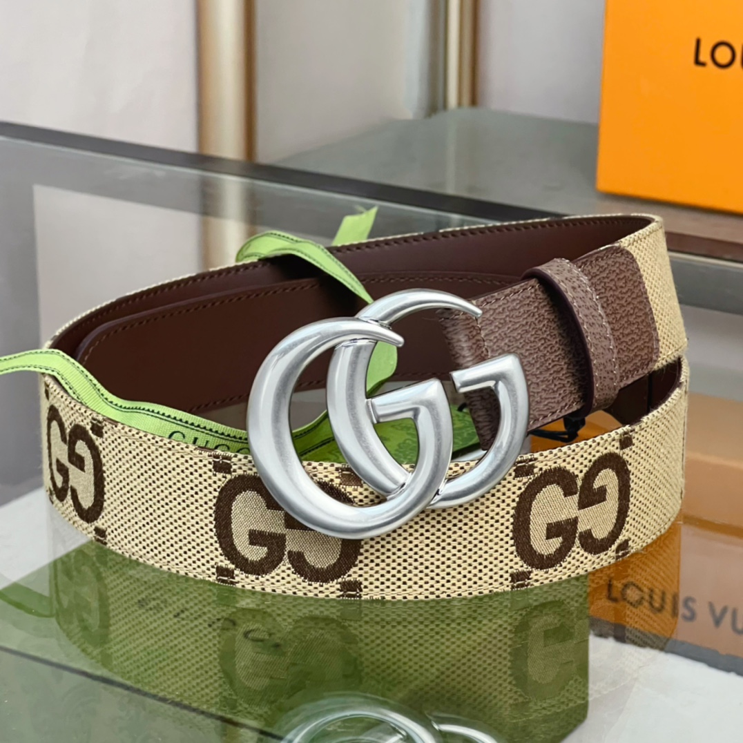 Double G buckle wide belt