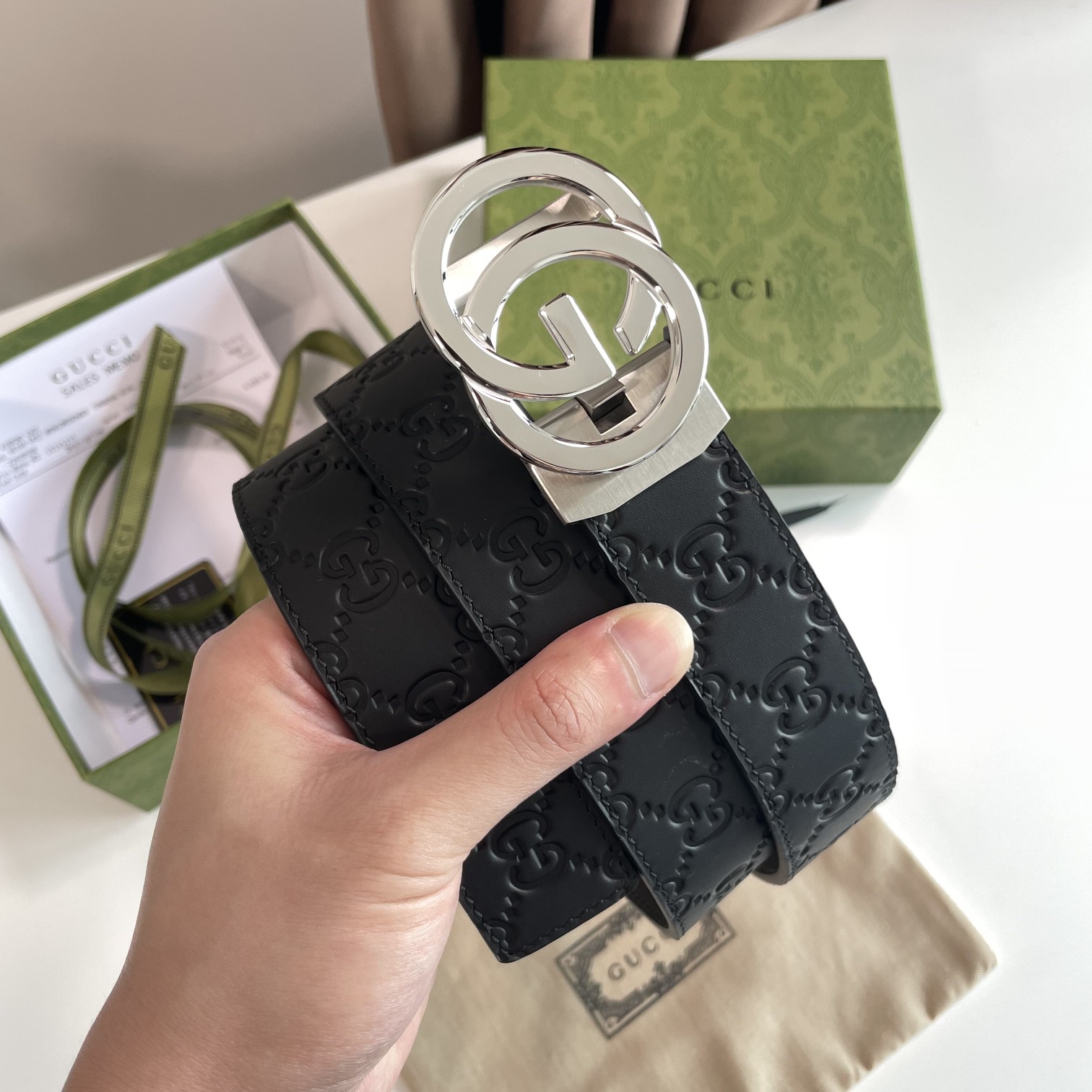 GUCCI-Gucci automatic smoothing model belt