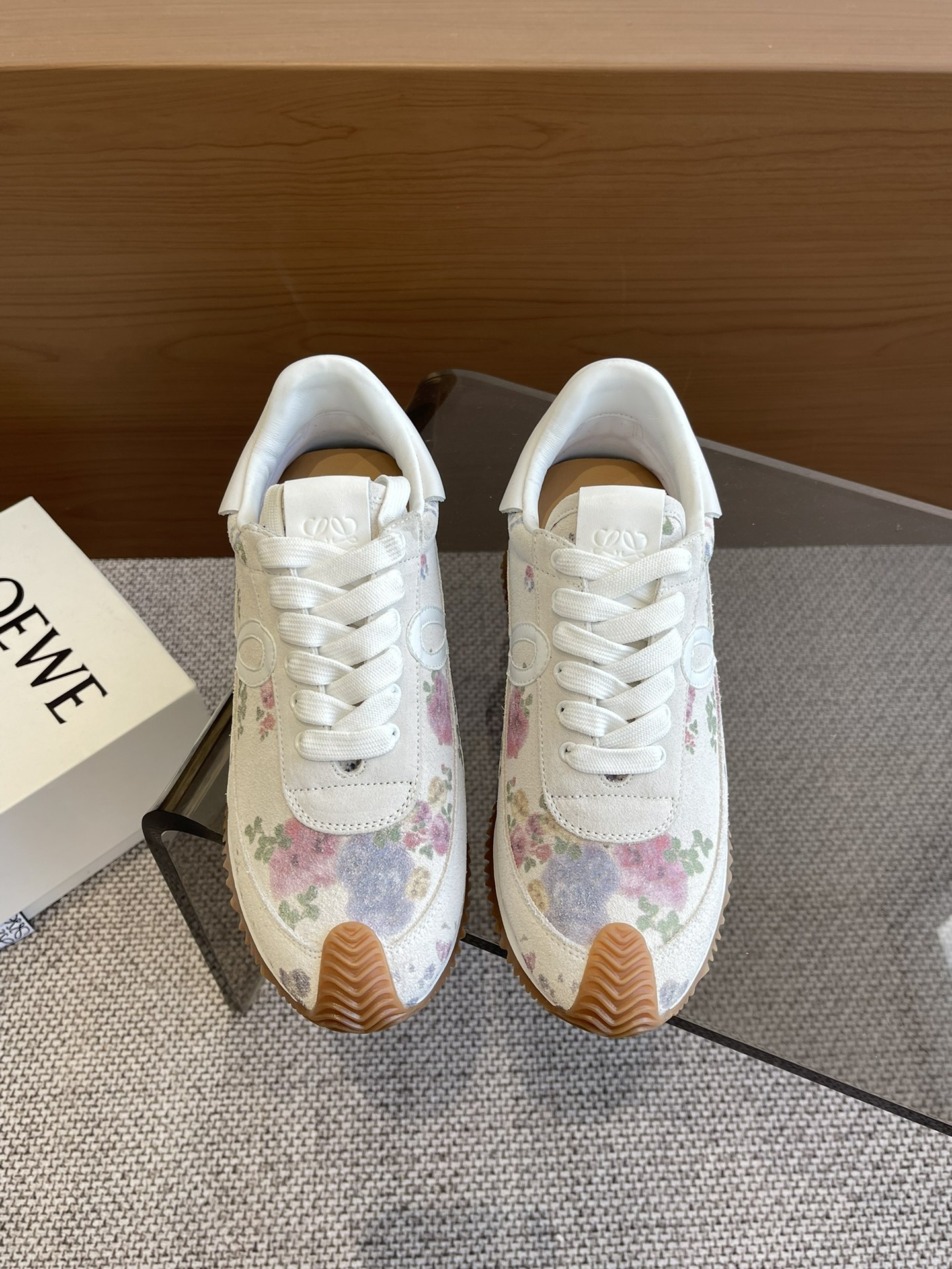 New colors ➕ super popular women's LOEWE Luo Yiwei's latest color-enhancing color-blocking German training shoes Forrest Gump shoes Small white shoes