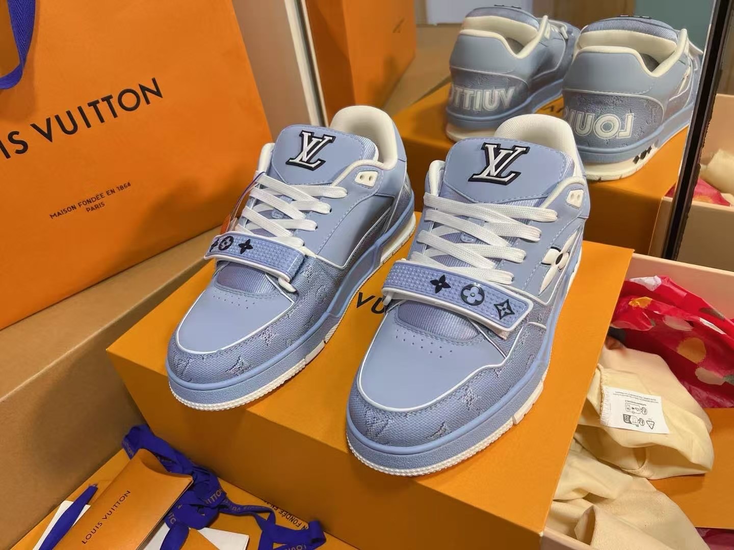 LV TARINE Louis Vuitton Donkey Brand L Home Couple Style Casual Sports Shoes Skateboard Shoes