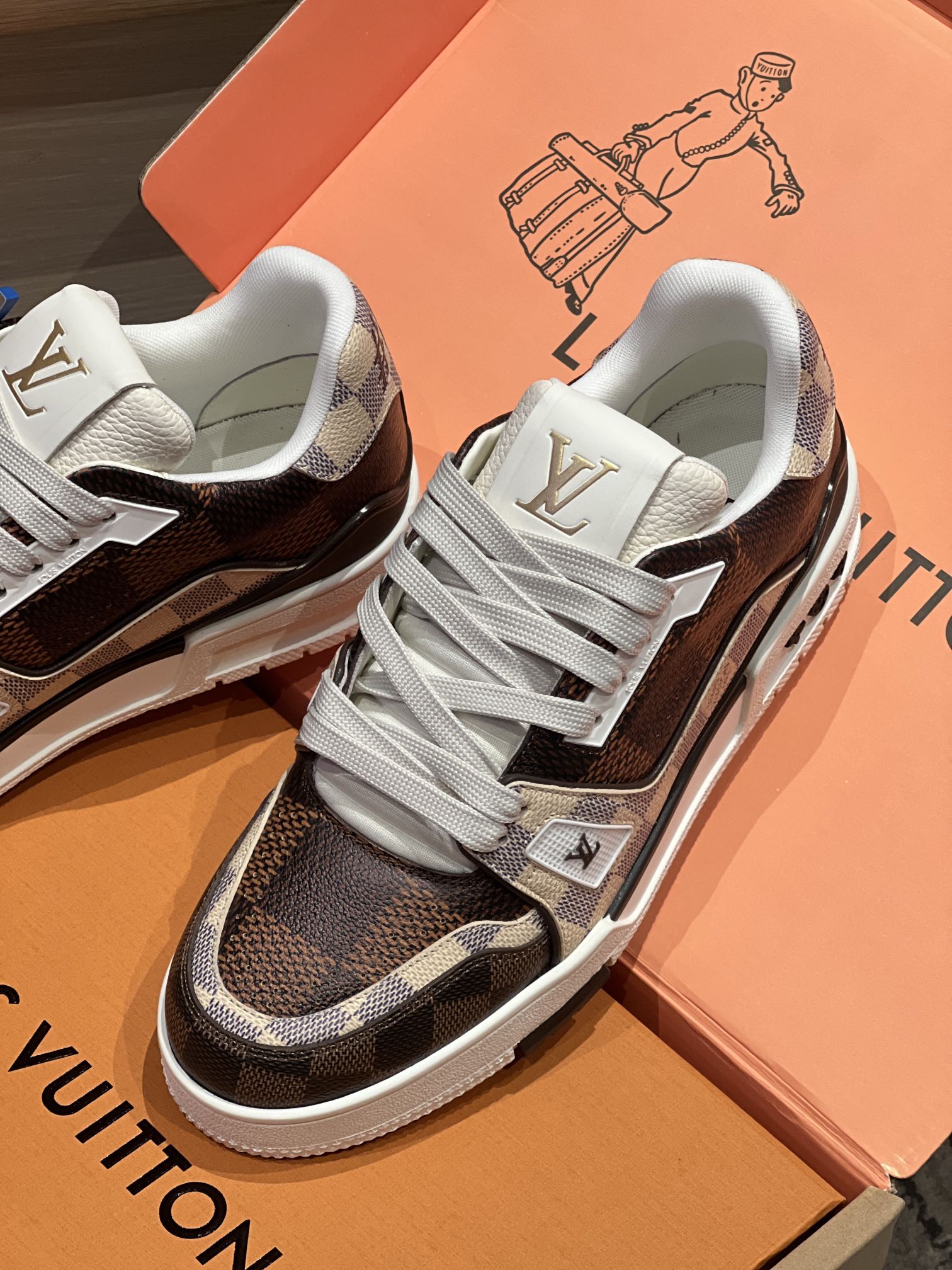 Hall level‼ ️Trainer checkerboard couple sports shoes