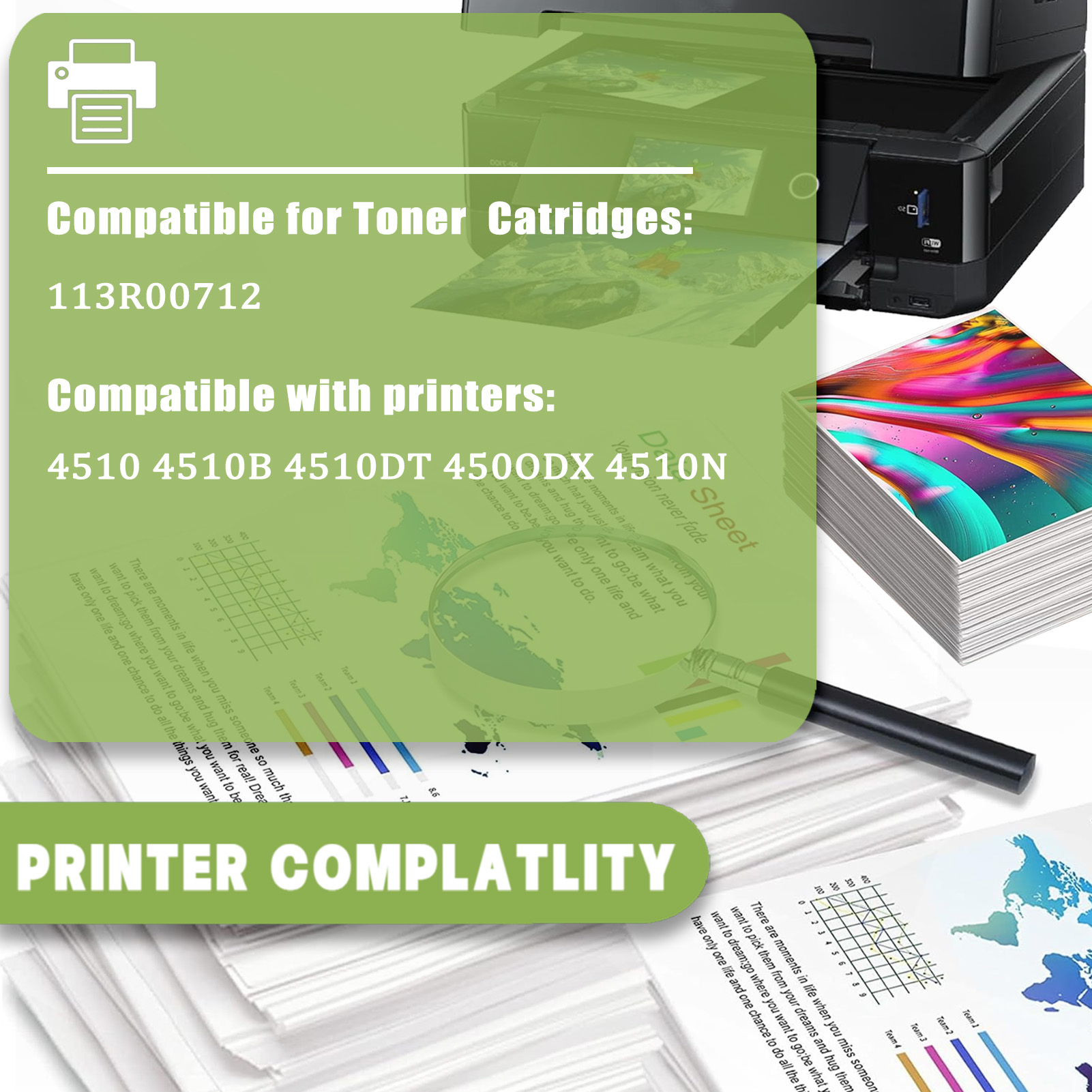 For Xerox 4510 113R00712 Toner Cartridges Work For Xerox Phaser 4510 4510B 4510DN 4510DT 4510DX 4510N Printers