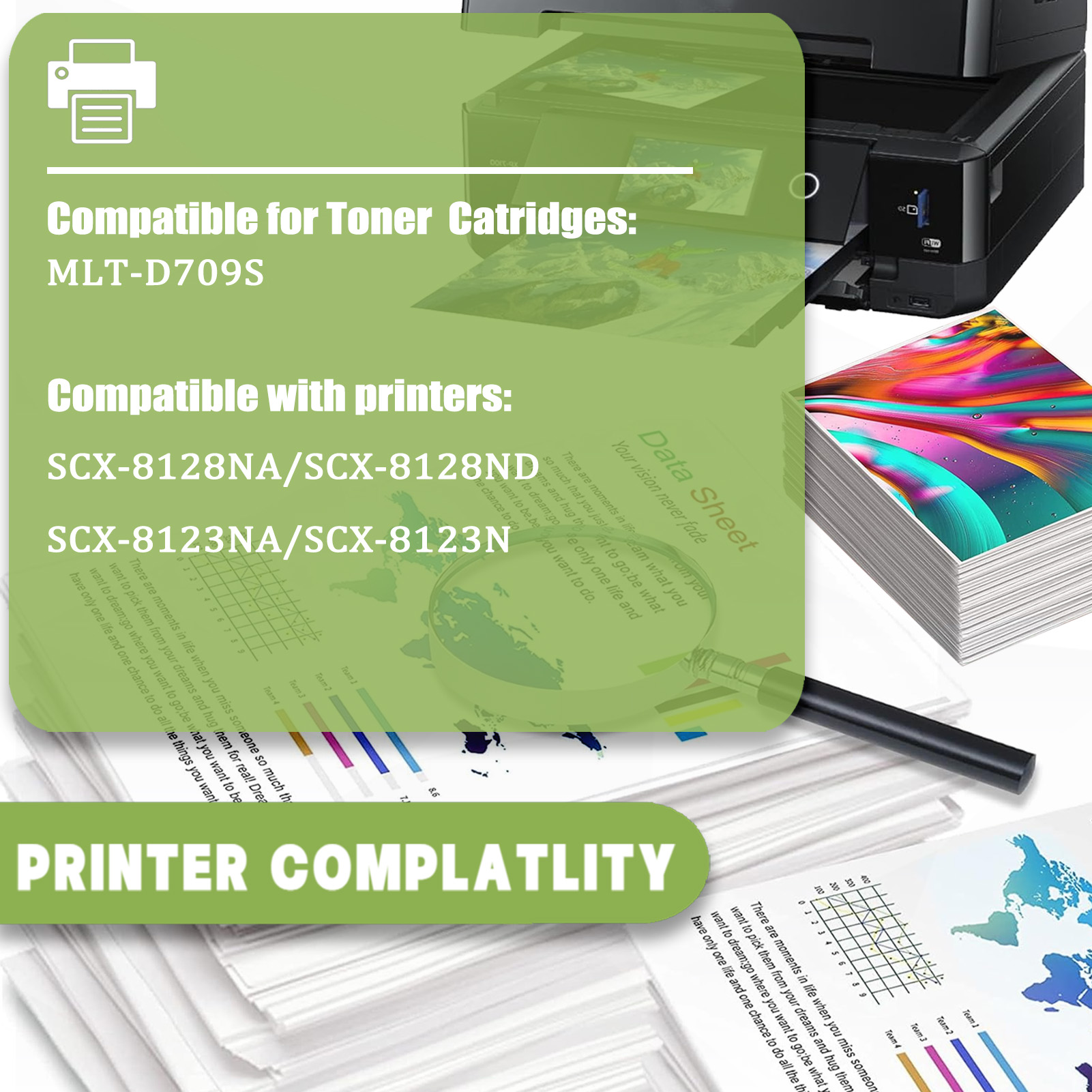 For Samsung MLT-D709S Toner Cartridges Work For Samsung MultiXpress SCX-8123NA SCX-8123ND SCX-8128NA SCX-8128ND Printers