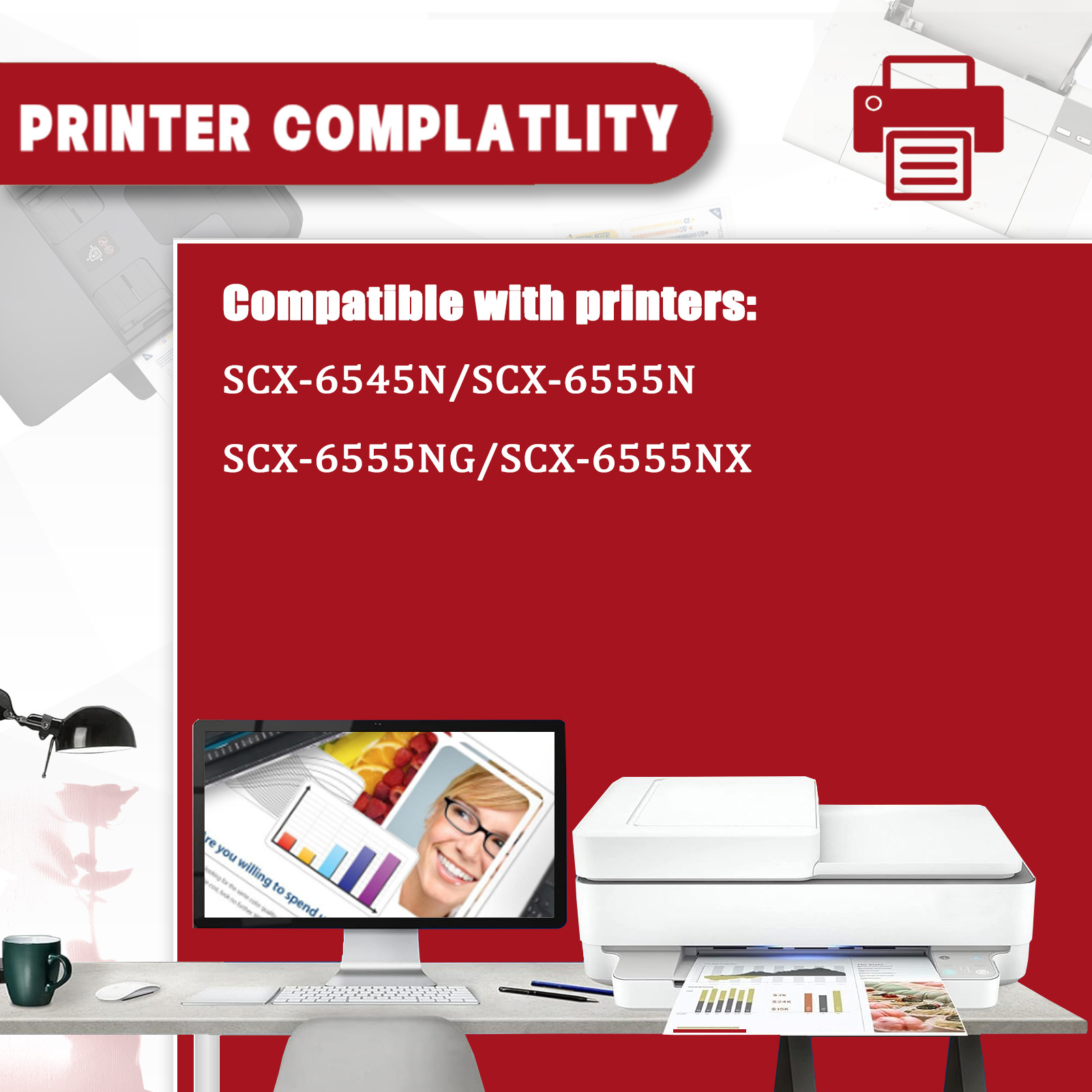 For Samsung SCX-D6555A Toner Cartridges Work For Samsung SCX-6545N SCX-6555N SCX-6555NG SCX-6555NX Printers