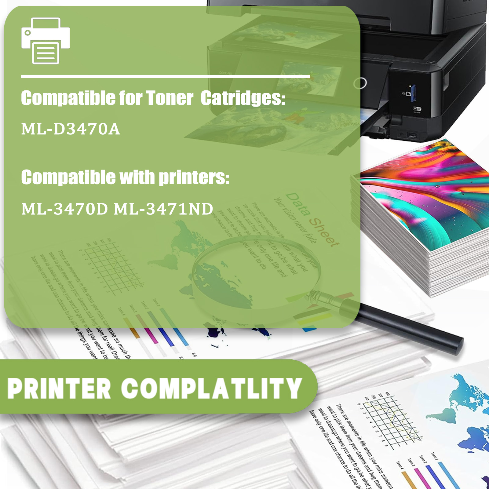 For Samsung ML-D3470A Toner Cartridges Work For Samsung ML-3470D ML-3471ND Printers