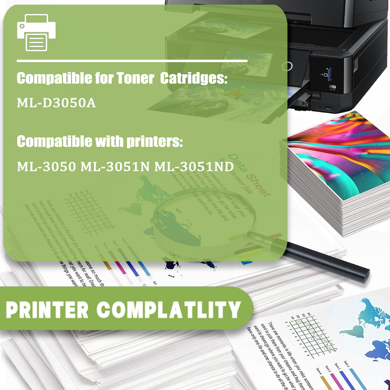 For Samsung ML-D3050A Toner Cartridges Work For Samsung ML-3050 ML-3051 ML-3051N ML-3051ND Printers