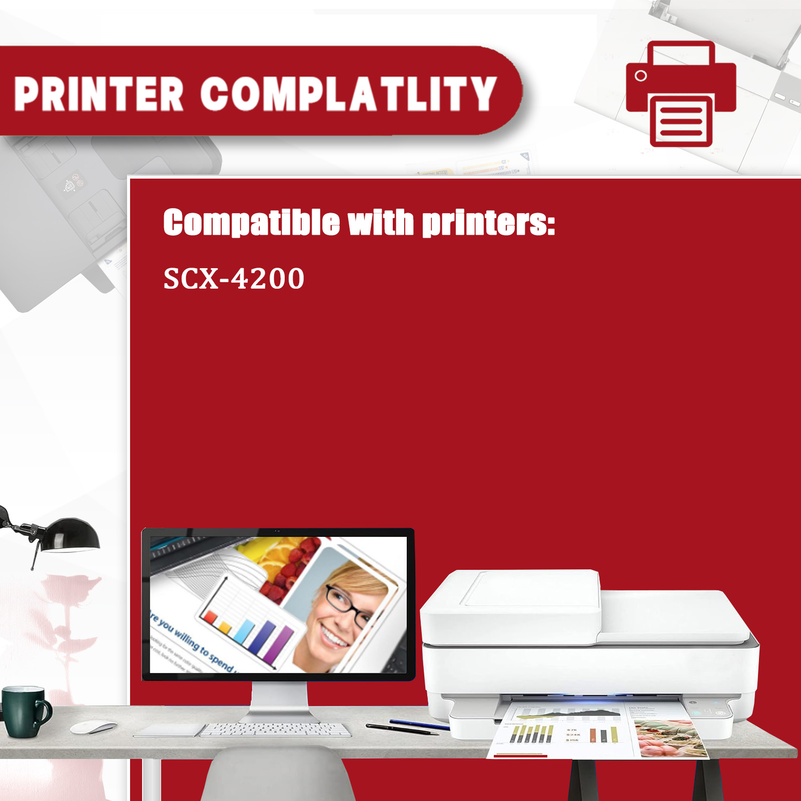 For Samsung SCX-D4200A Toner Cartridges Work For Samsung SCX-4200 Printers