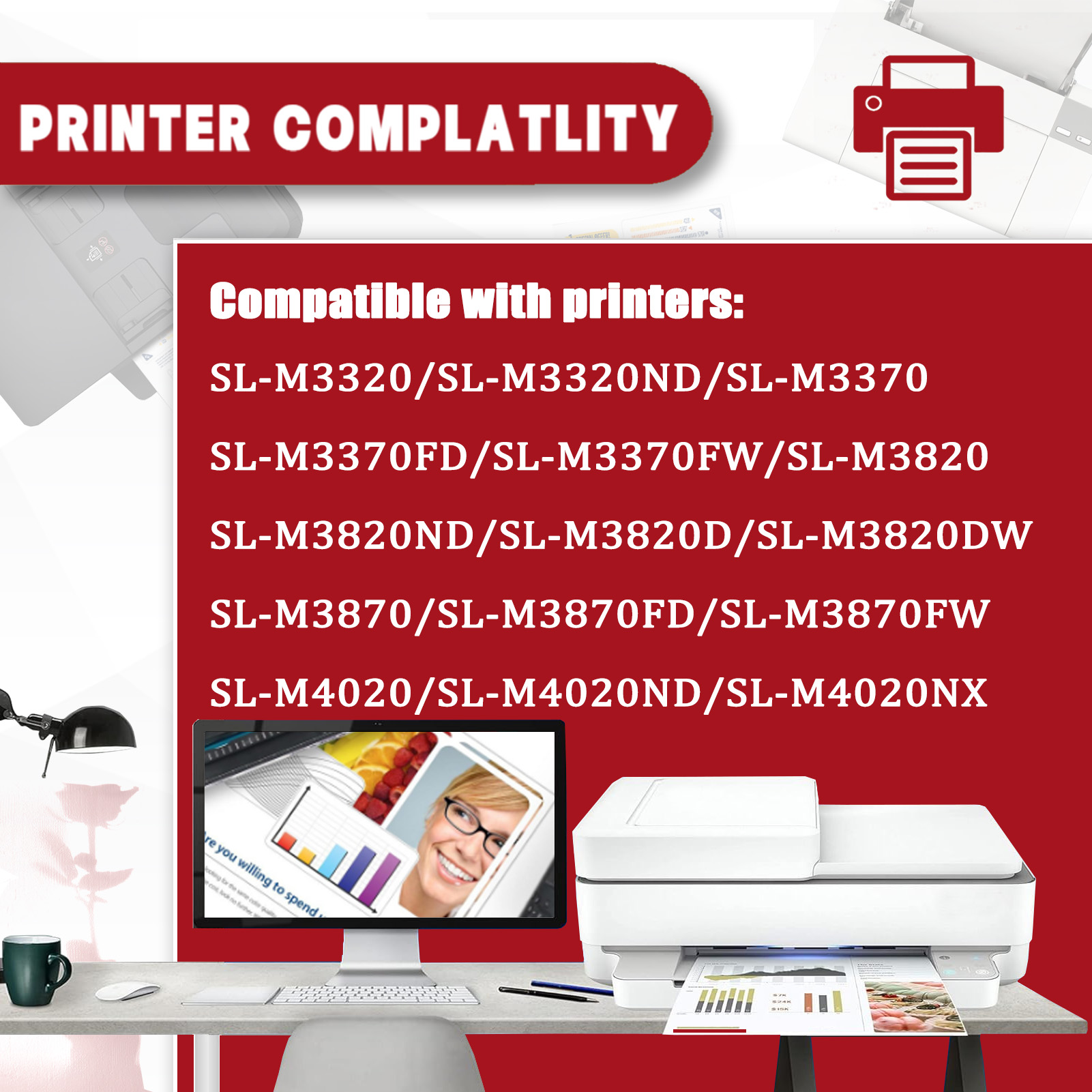 For Samsung MLT-D203E Toner Cartridges Work For Samsung ProXpress SL-M3320 SL-M3320ND SL-M3370 SL-M3370FD SL-M4072FD Printers