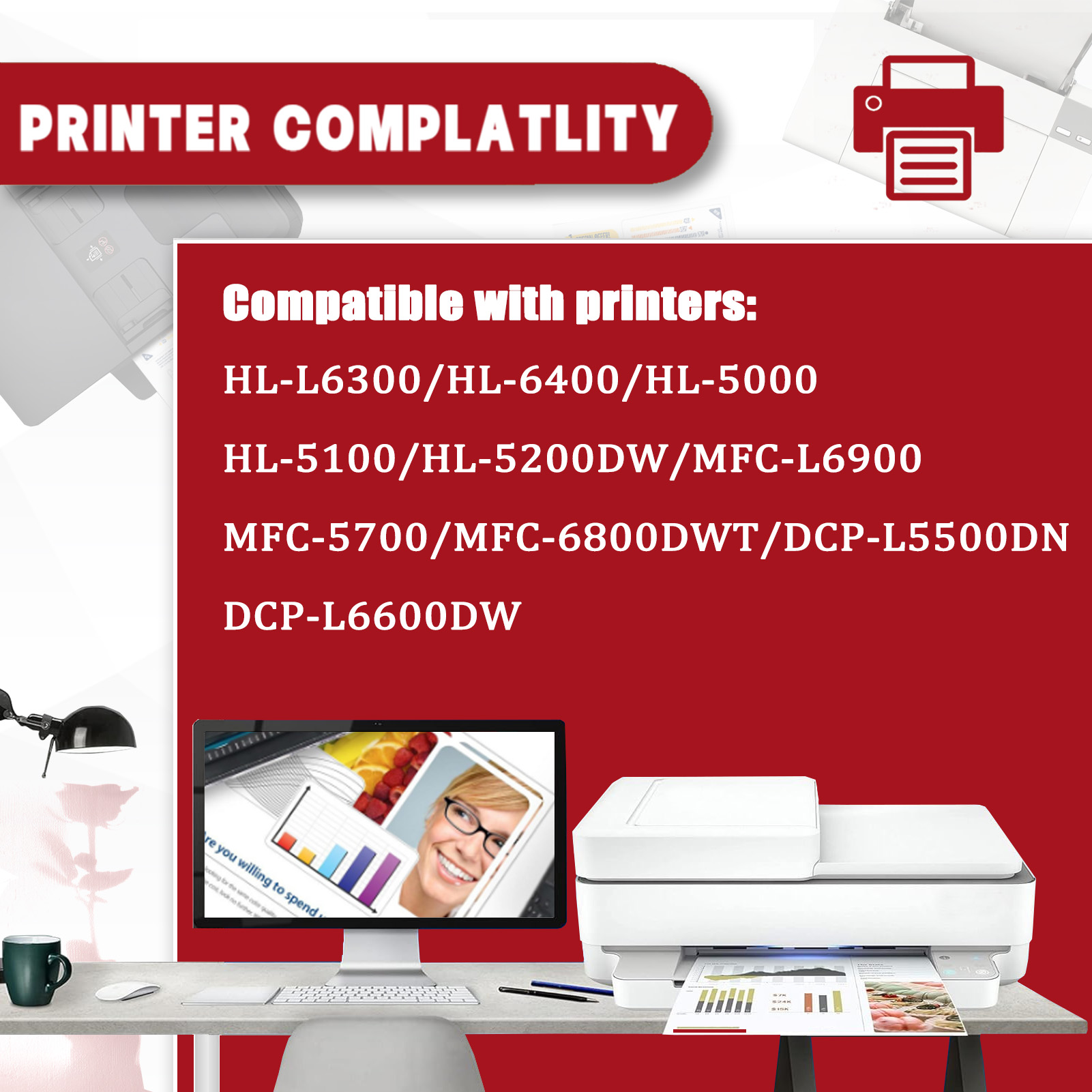 For TN3520 Toner Cartridges Work For Brother HL-L6300 HL-6400 HL-5000 HL-5100 HL-5200DW MFC-L6900 MFC-5700 MFC-6800DWT DCP-L5500DN DCP-L6600DW Printers