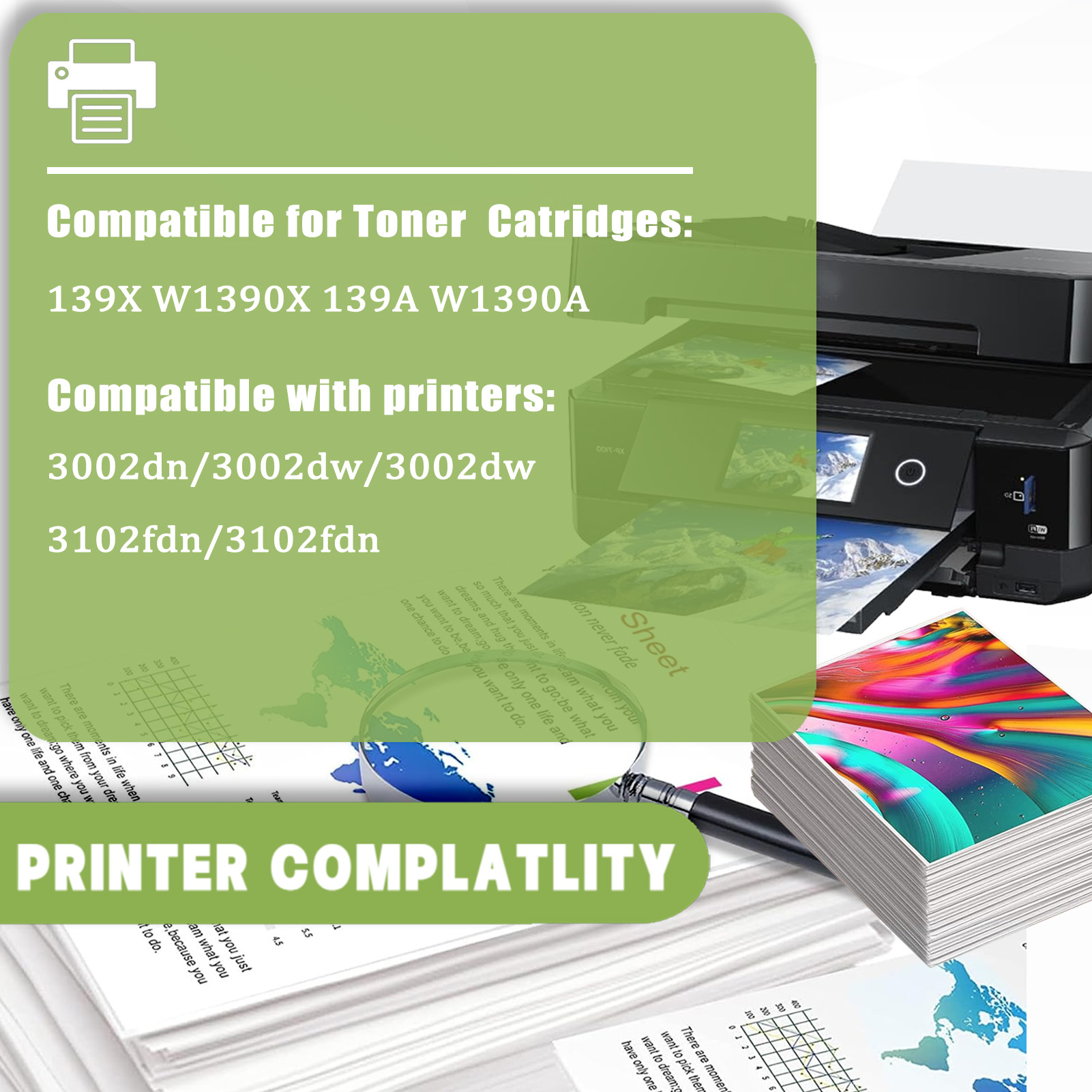 For Lexmark 139X W1390X Toner Cartridges Work For HP LaserJet Pro 3002dn 3002dw 3002dw MFP 3102fdn 3102fdn Printers