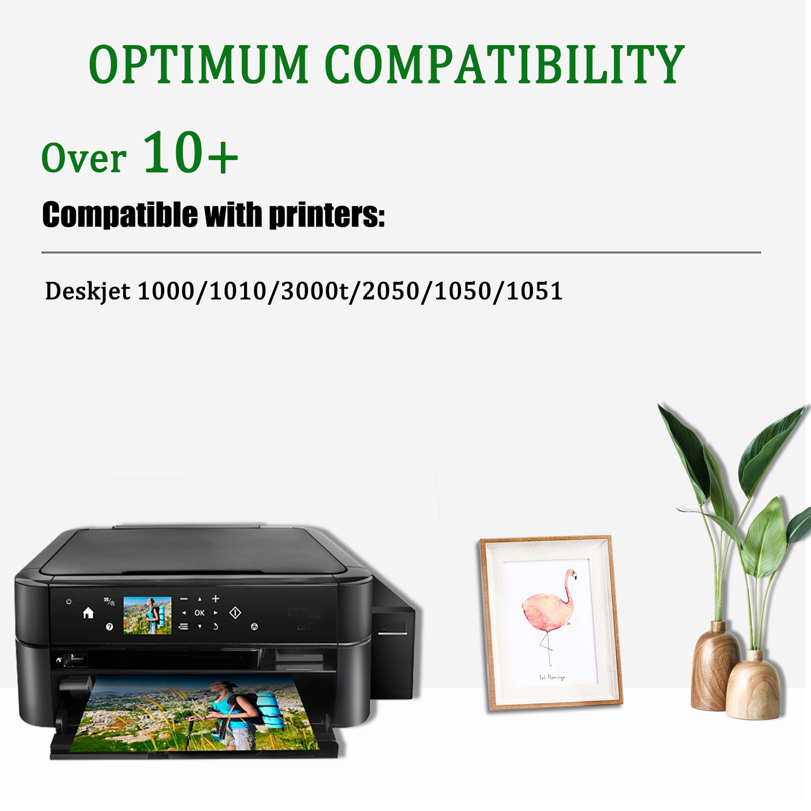 For HP 122 122XL Ink Cartridge Work for HP Deskjet 1000 1010 1011 1012 1015 1050 1050A 1051 1055 1056 1510 1511 Printers