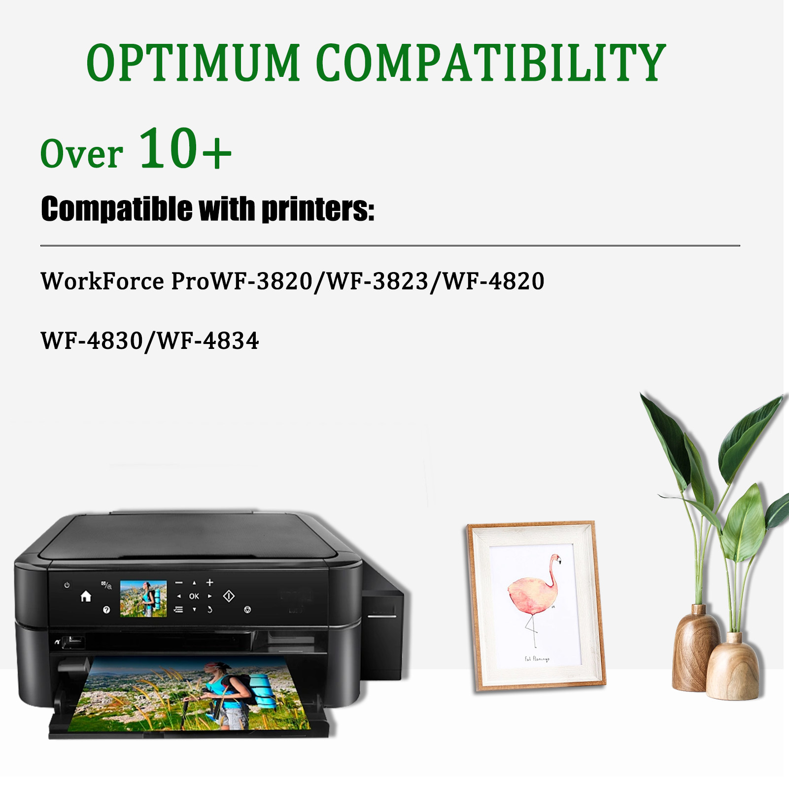 For HP 822XL Ink Cartridges Work for EPSON WorkForce Pro WF-3820 WF-3823 WF-4820 WF-4830 WF-4834 Printers